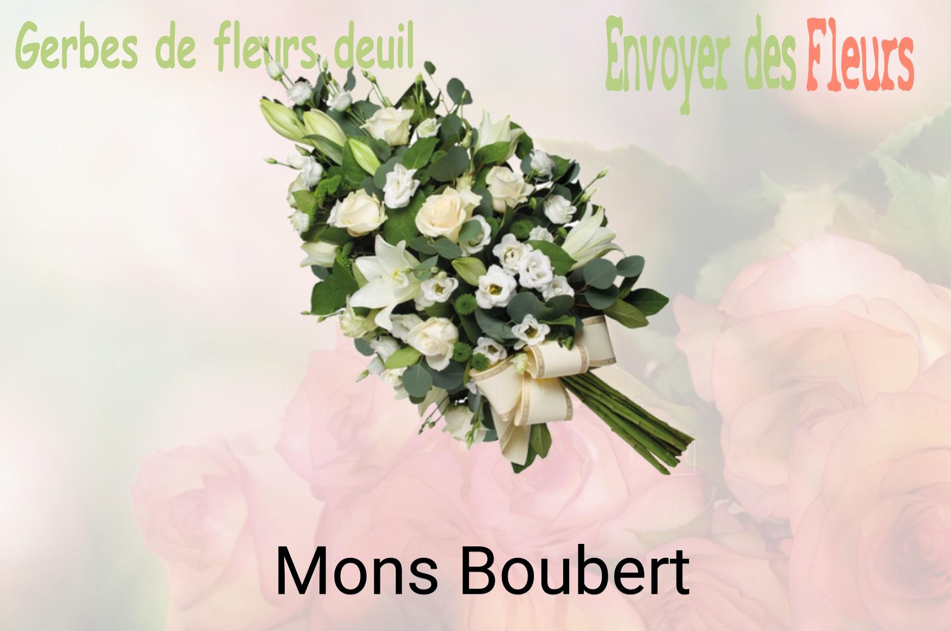 Gerbe de fleurs de deuil livrée à Mons-Boubert